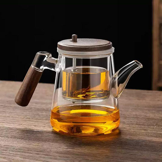 Heat-resistant elegant cup teapot | glass liner tea and water separation tea maker - Teas Story