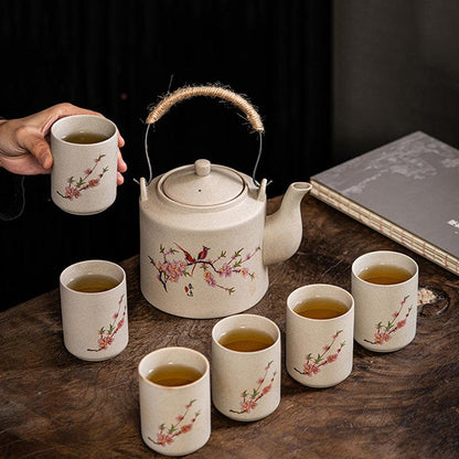 Stoneware tea set | pottery handle | Kung Fu tea maker - Teas Story