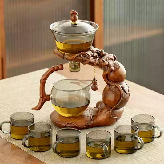 Gourd Automatic Tea Set | Glass Magnetic Tea Set | Glass Tea Set