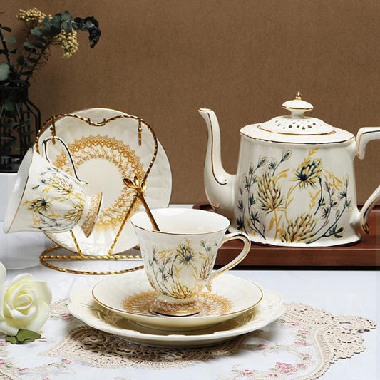 Golden Spike Gold Painting Palace Ceramic Coffee Set | Afternoon Tea Set
