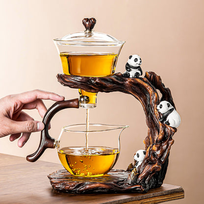 Panda Lazy Tea Brewing Tool | Glass Automatic Tea Set