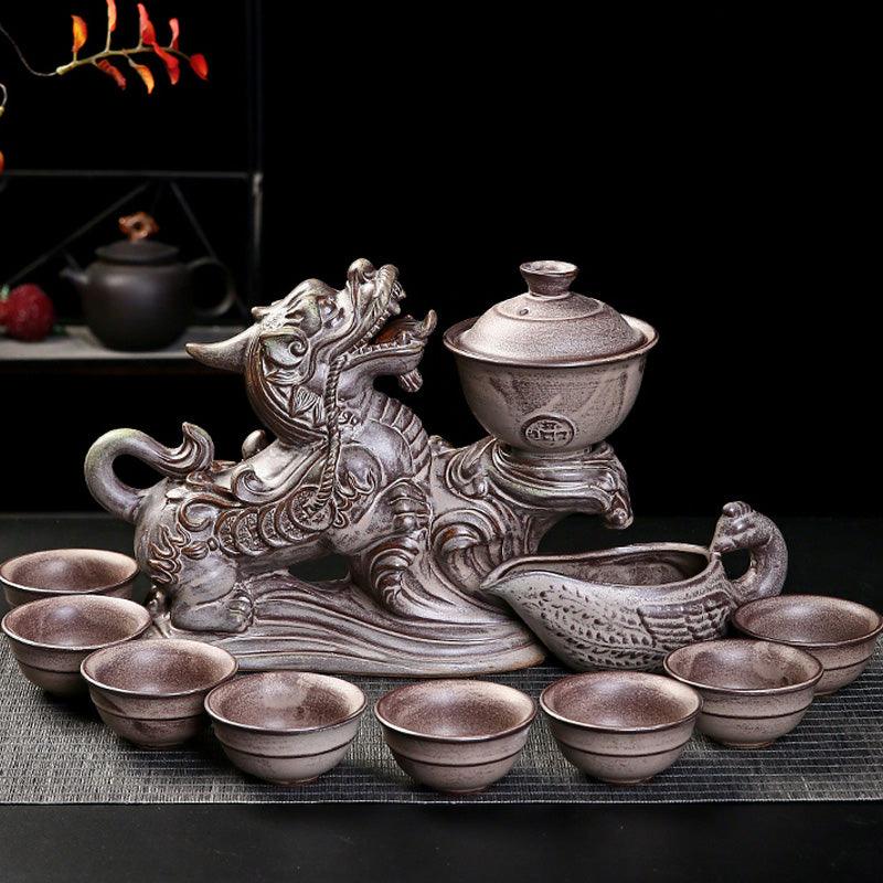 Purple sand relief Pixiu dragon Kung Fu tea brewing tool - Teas Story