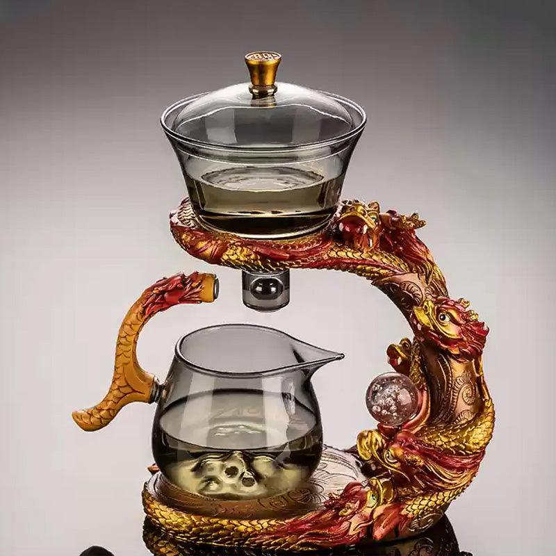 Retro relief glass automatic tea set | Creative tea set - Teas Story