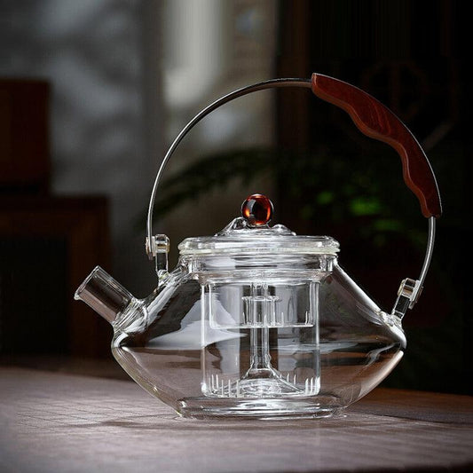 Thickened heat-resistant glass steaming and boiling tea set | flower tea kettle