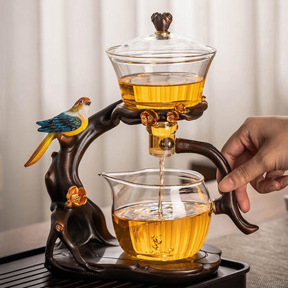 Creative bird glass automatic Kung Fu tea set | lazy magnetic teapot