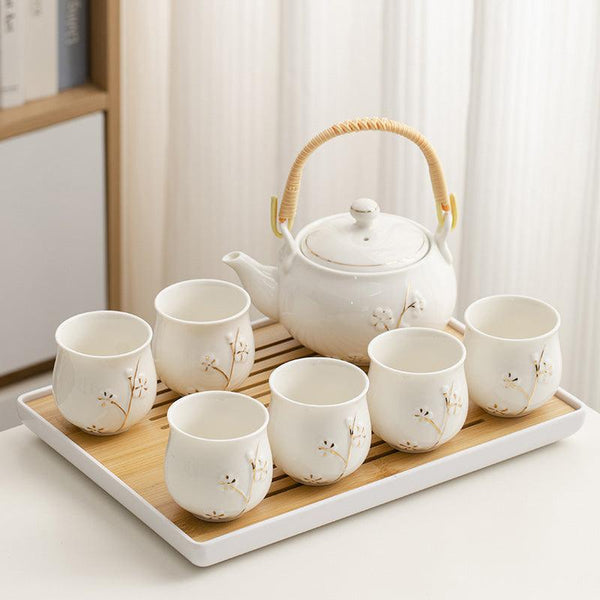Plum Blossom Ceramic Tea Set | Japanese Tea Set | Teapot And Teacup ...