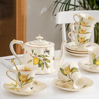 Lemon Ceramic Tea Set | Retro Tea Set | Teapot Tea Set | Tea Gifts - Teas Story