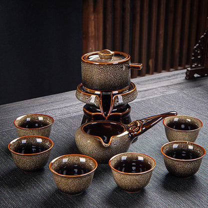 Lazy Kung Fu Tea Set | Retro Stone Mill Automatic Tea Brewer