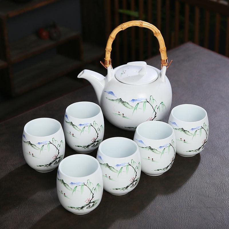 Pastoral Ceramic Tea Set | Teapot With Handle | Teapot With Infuser - Teas Story
