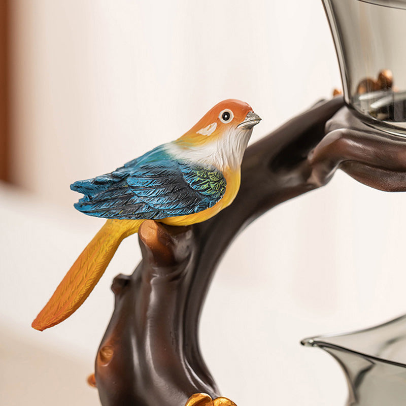 Grey glass lazy tea set | magnetic bird base automatic teapot