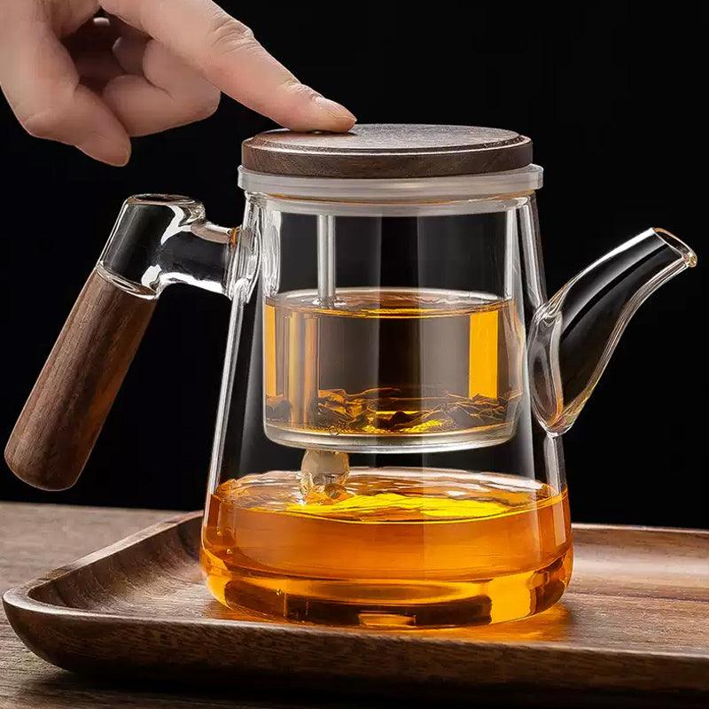 Heat-resistant elegant cup teapot | glass liner tea and water separation tea maker - Teas Story