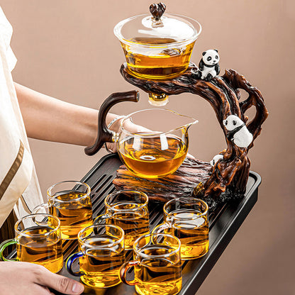 Panda Lazy Tea Brewing Tool | Glass Automatic Tea Set