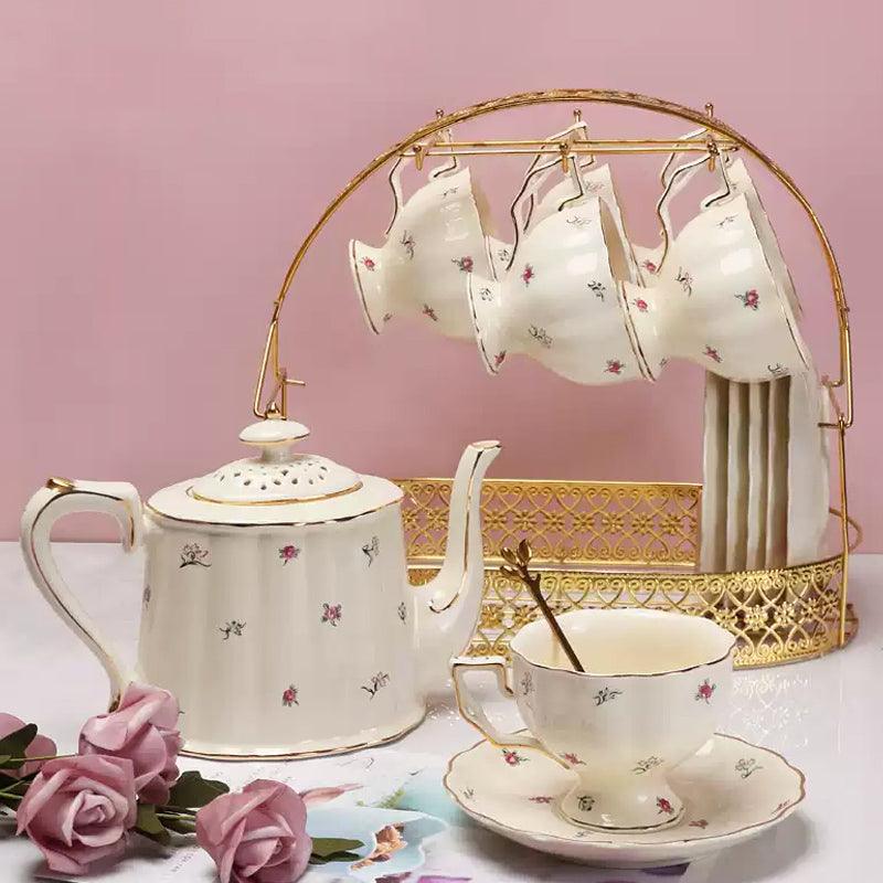 French retro ceramic coffee set | Handmade ceramic coffee set
