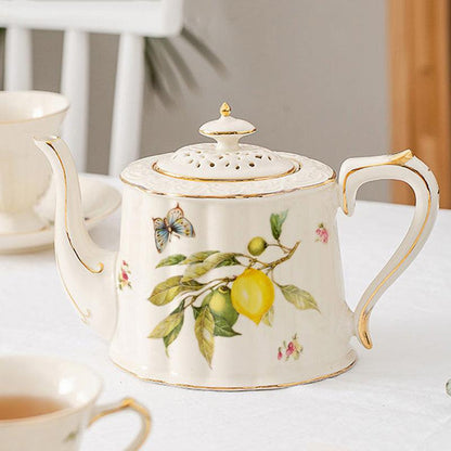 Lemon Ceramic Tea Set | Retro Tea Set | Teapot Tea Set | Tea Gifts - Teas Story