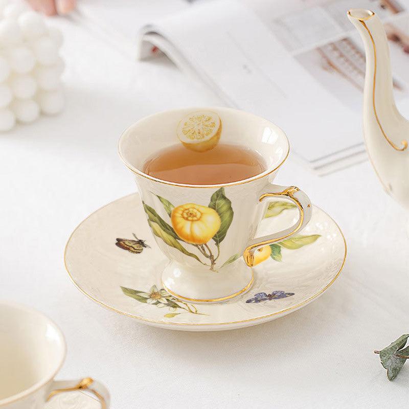 Lemon Ceramic Tea Set | Retro Tea Set | Teapot Tea Set | Tea Gifts - Teas Story