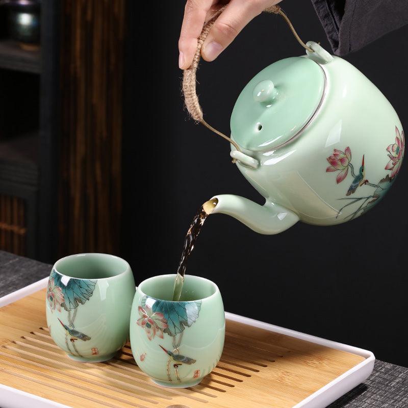Lotus Ceramic Tea Set|Teapot with Infuser|Japanese Tea Set|Teapot Set - Teas Story