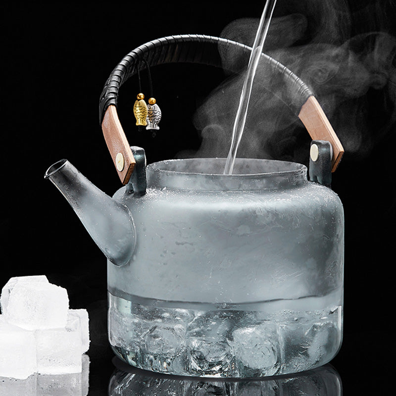 Glass steaming teapot | heat resistant glass teapot | kettle