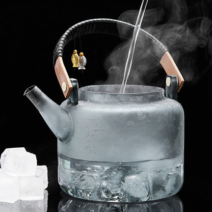Glass steaming teapot | heat resistant glass teapot | kettle