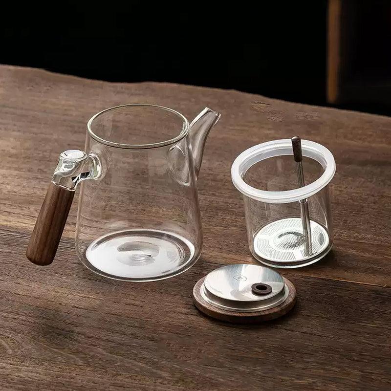 Heat-resistant elegant cup teapot | glass liner tea and water separation tea maker - Teas Story