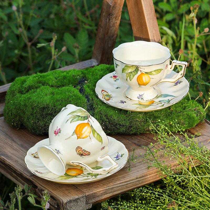 Lemon Ceramic Tea Set | European Coffee Set | Teapot Coffee Cup Saucer - Teas Story