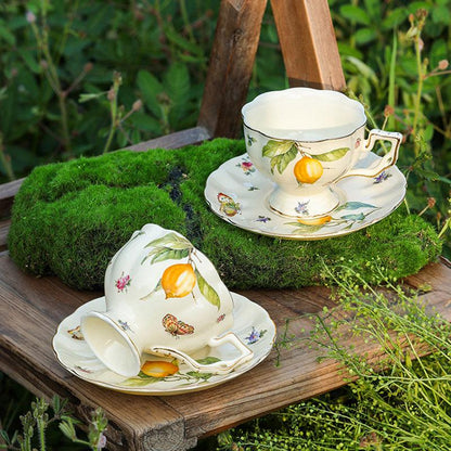 Lemon Ceramic Tea Set | European Coffee Set | Teapot Coffee Cup Saucer - Teas Story