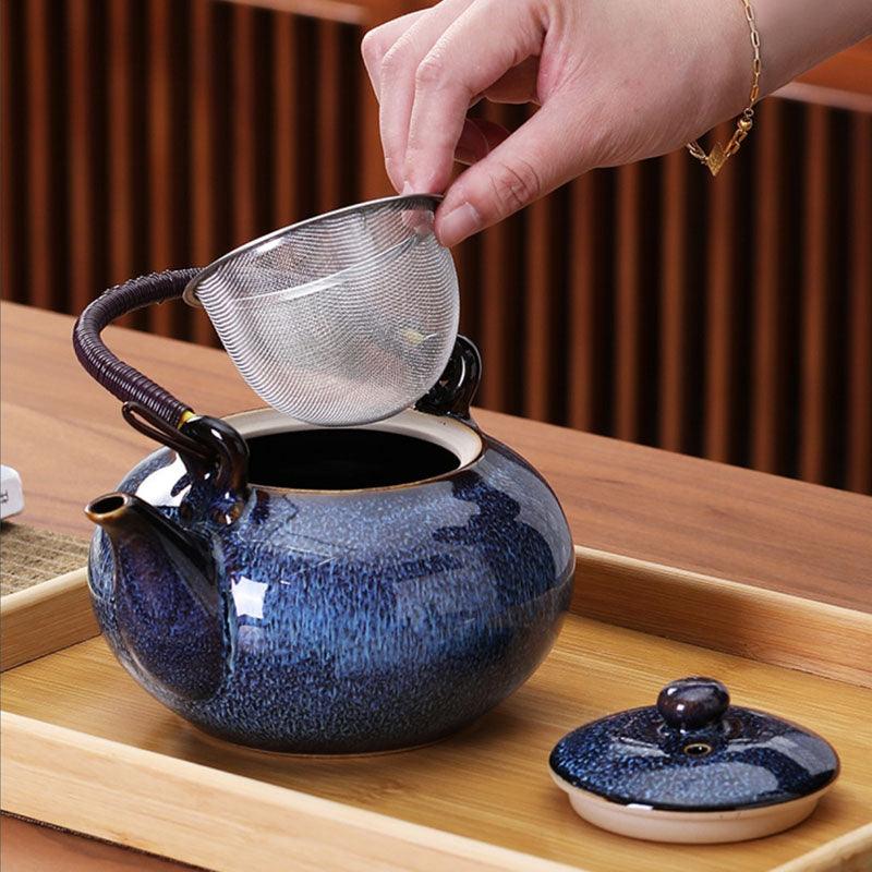 Kiln-changed handle pot | Kung Fu tea set - Teas Story