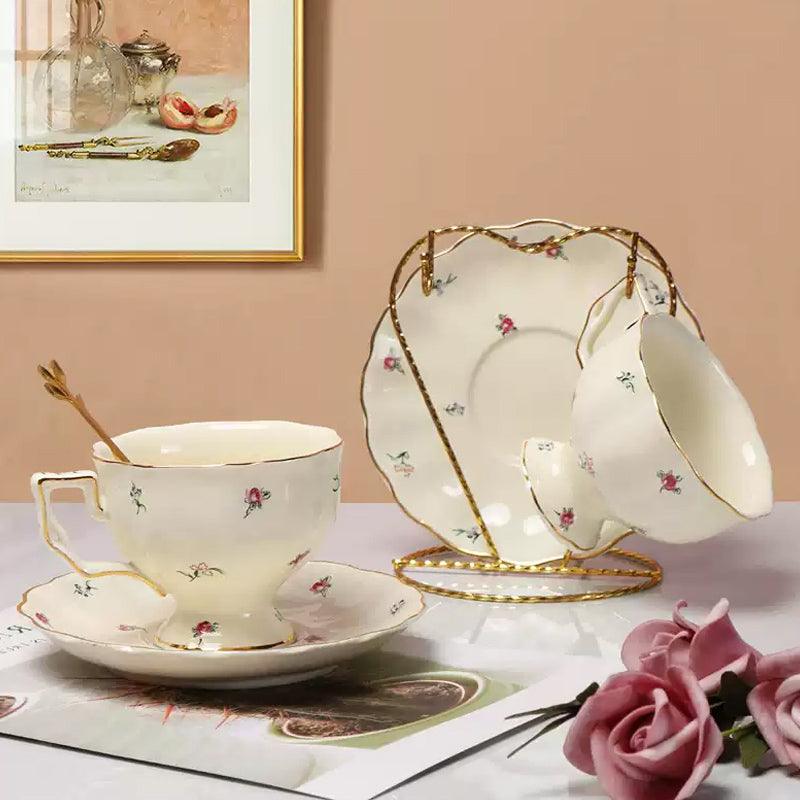 French retro ceramic coffee set | Handmade ceramic coffee set