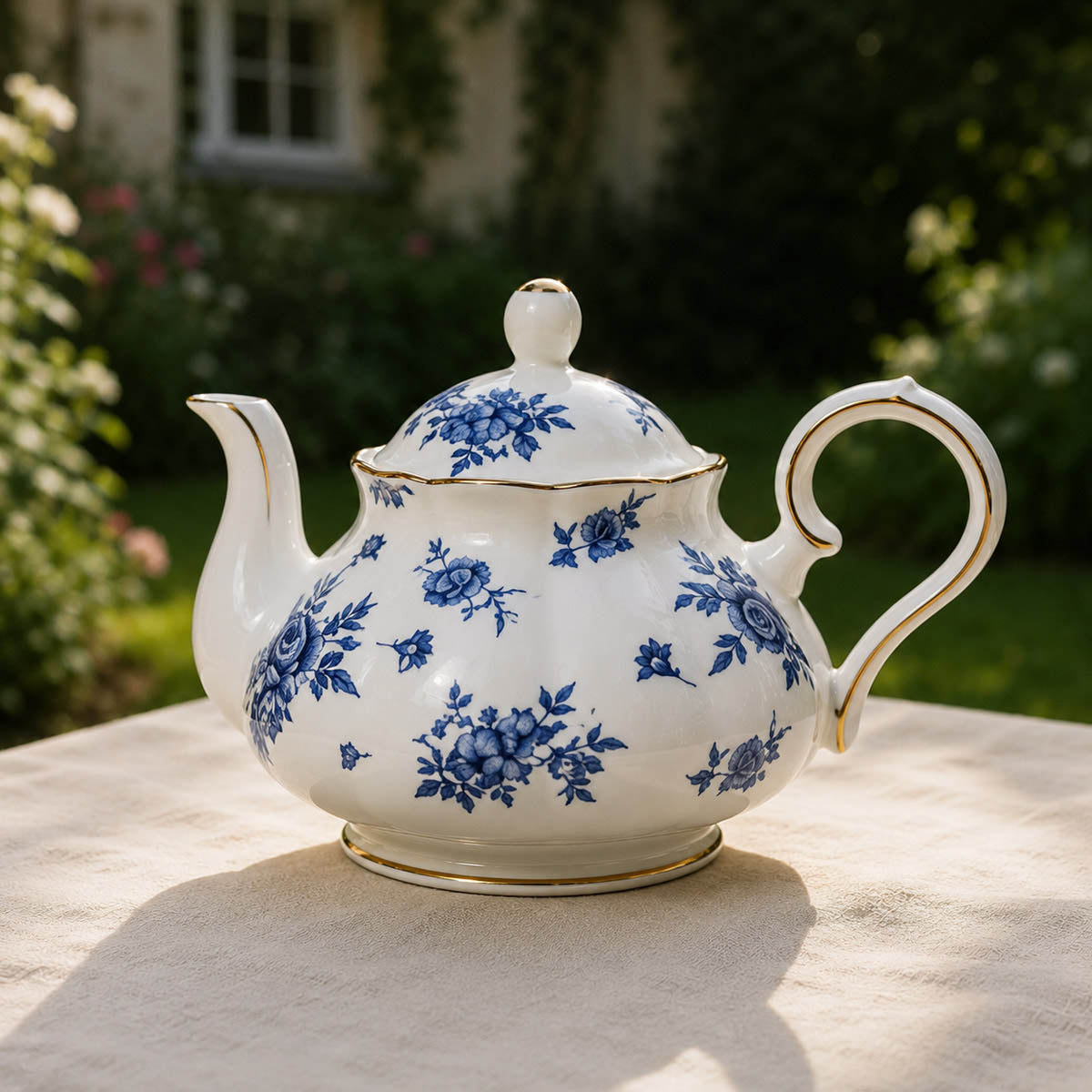 Blue Rose Fine Bone China Coffee Set – Elegant Afternoon Tea Set