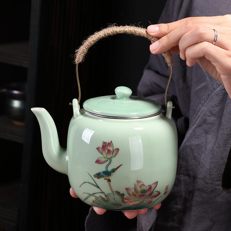 Lotus Ceramic Tea Set|Teapot with Infuser|Japanese Tea Set|Teapot Set - Teas Story