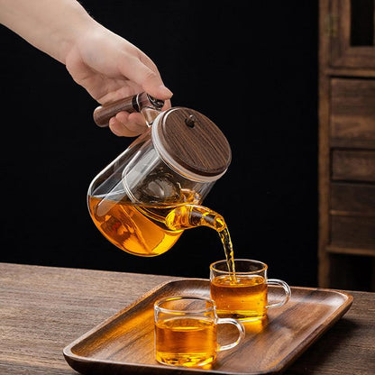 Heat-resistant elegant cup teapot | glass liner tea and water separation tea maker - Teas Story