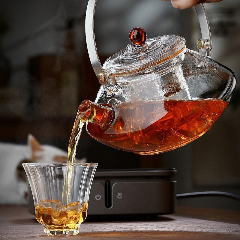 Thickened Glass Teapot | Tea Water Separation Teapot | Flower Teapot - Teas Story