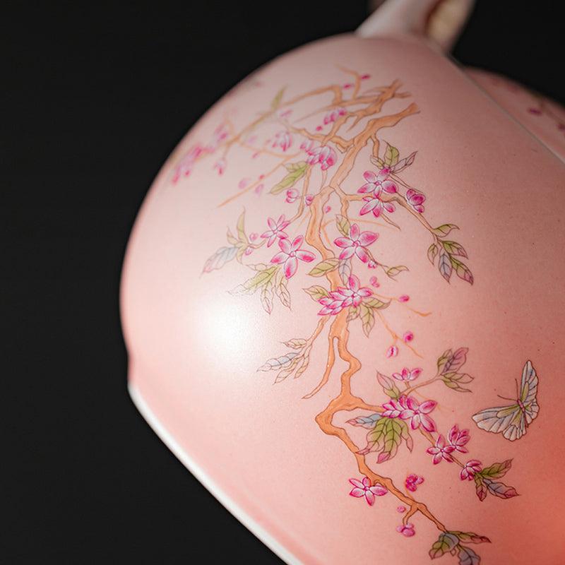 Travel Tea Set | Pink Glaze Wisteria Portable Outdoor Kung Fu Tea Set