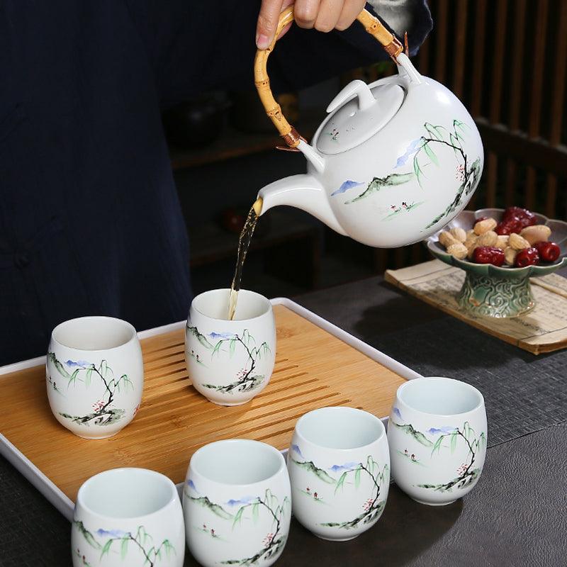 Pastoral Ceramic Tea Set | Teapot With Handle | Teapot With Infuser - Teas Story