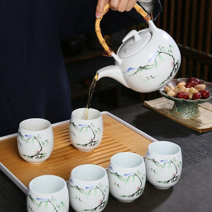 Pastoral Ceramic Tea Set | Teapot With Handle | Teapot With Infuser - Teas Story