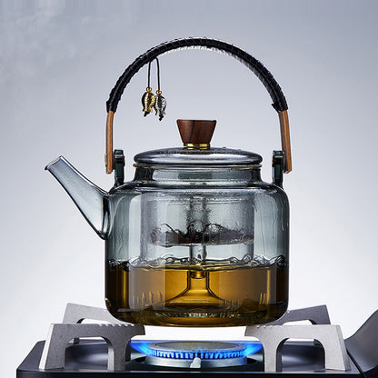 Glass steaming teapot | heat resistant glass teapot | kettle