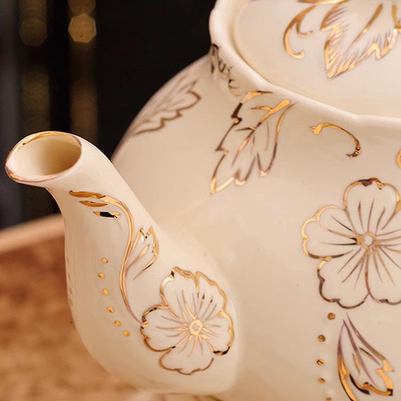 Retro Flower Tea Set | Ceramic Candle Heating Infuser - Teas Story