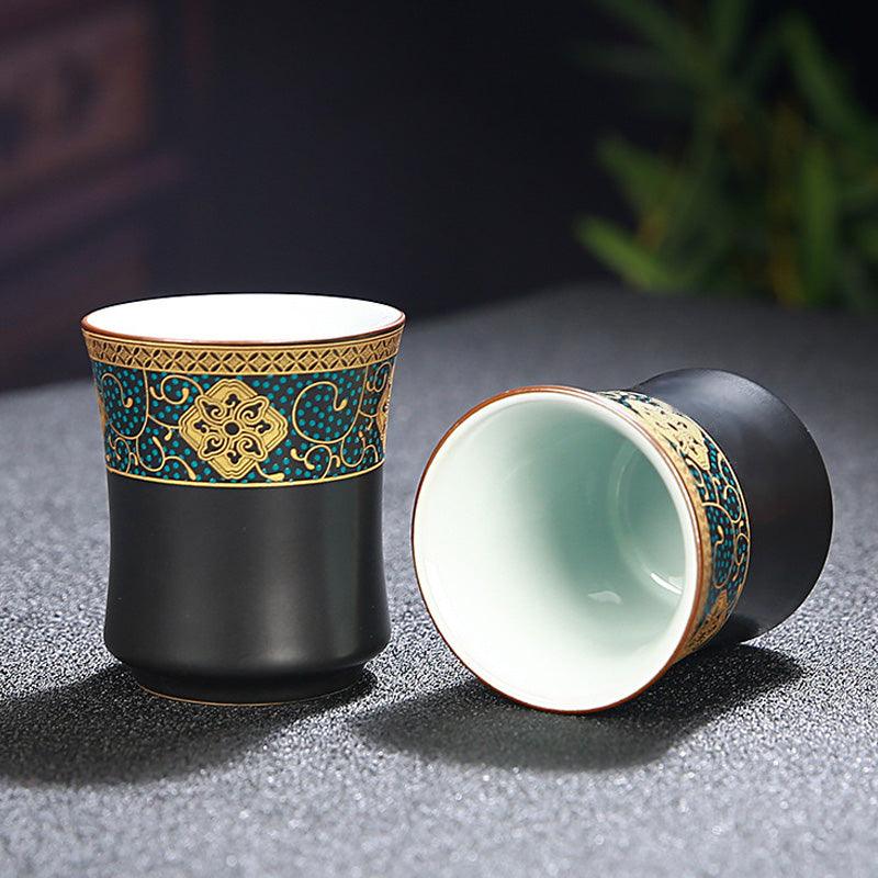 Black Vintage Ceramic Tea Set | Japanese Tea Set | Teapot Teacup - Teas Story