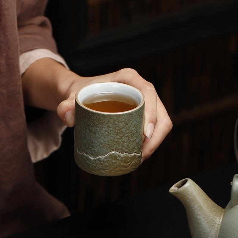 Green Stoneware Hill Japanese Tea Set | Vintage Ceramic Tea Set | Teapots Cups - Teas Story