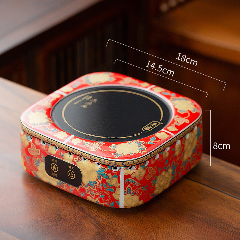 Electric Glass Teapot Ceramic Base – Vintage Floral Design