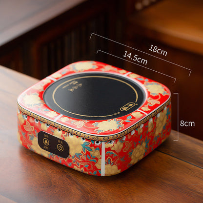 Electric Glass Teapot Ceramic Base – Vintage Floral Design