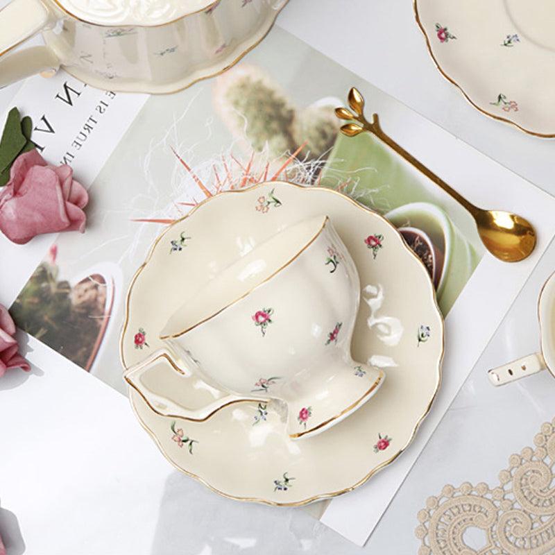French retro ceramic coffee set | Handmade ceramic coffee set