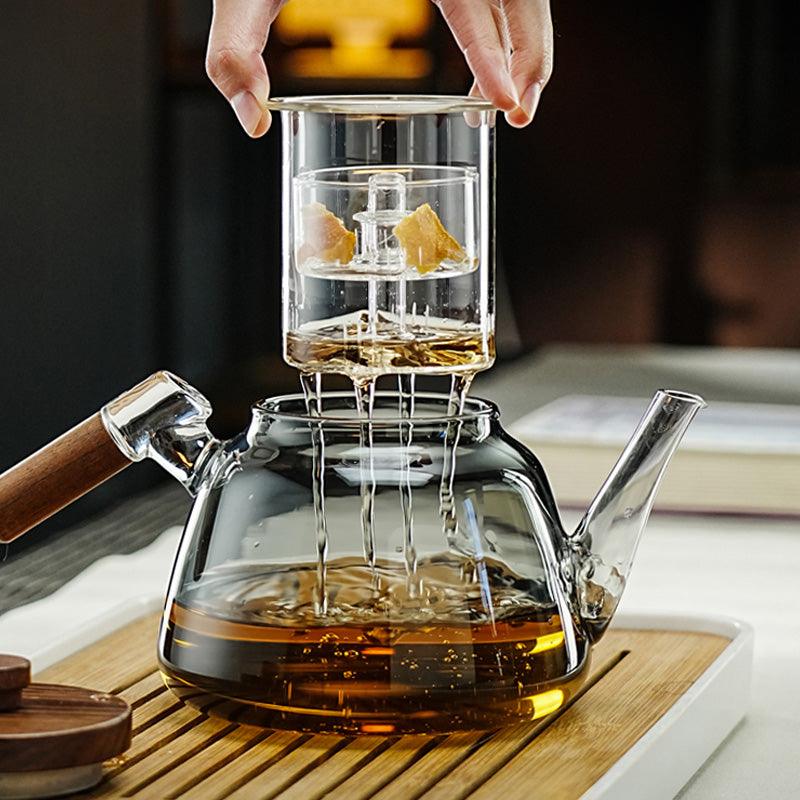 Heat resistant wooden side handle teapot - Teas Story