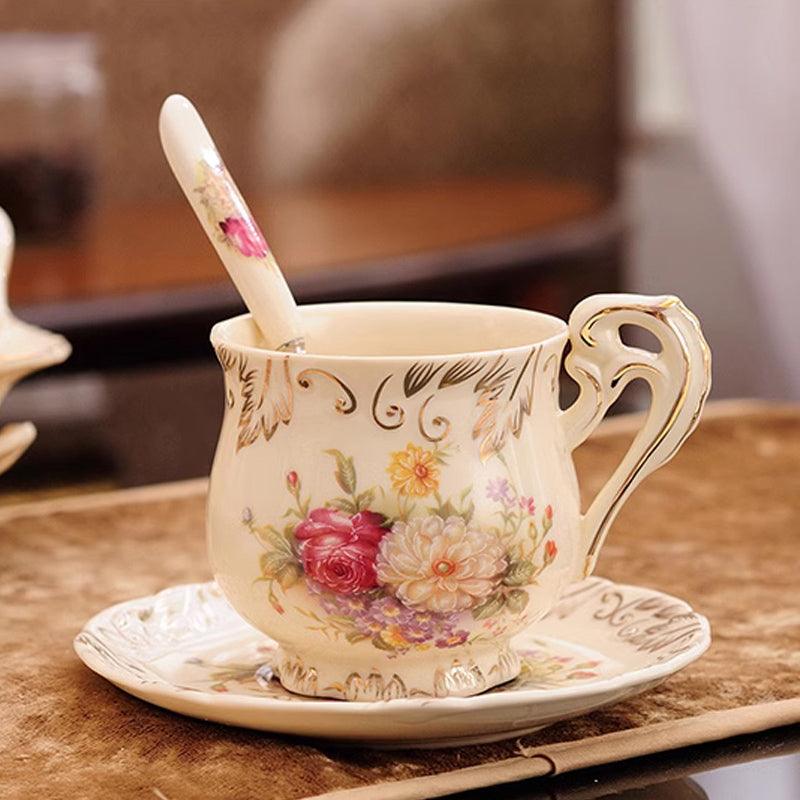 Retro Flower Tea Set | Ceramic Candle Heating Infuser - Teas Story