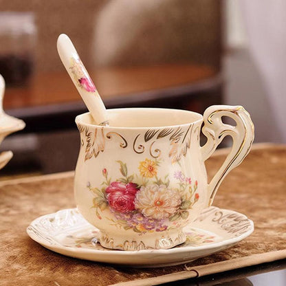 Retro Flower Tea Set | Ceramic Candle Heating Infuser - Teas Story