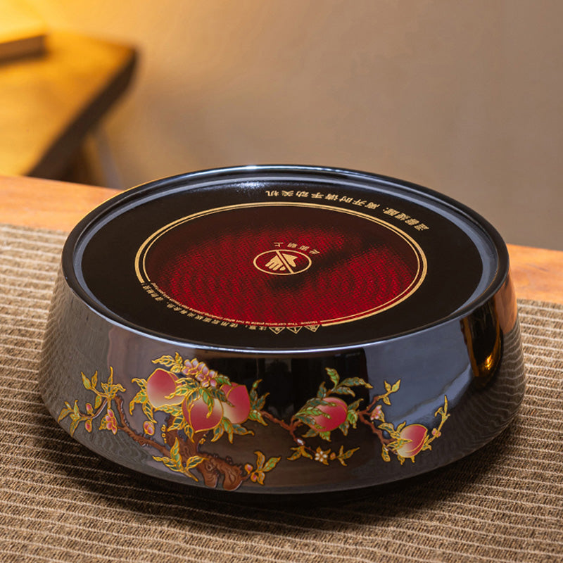 Borosilicate Glass Teapot Ceramic Stove, With Retro Peach Pattern