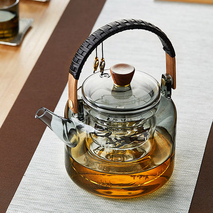 Glass steaming teapot | heat resistant glass teapot | kettle