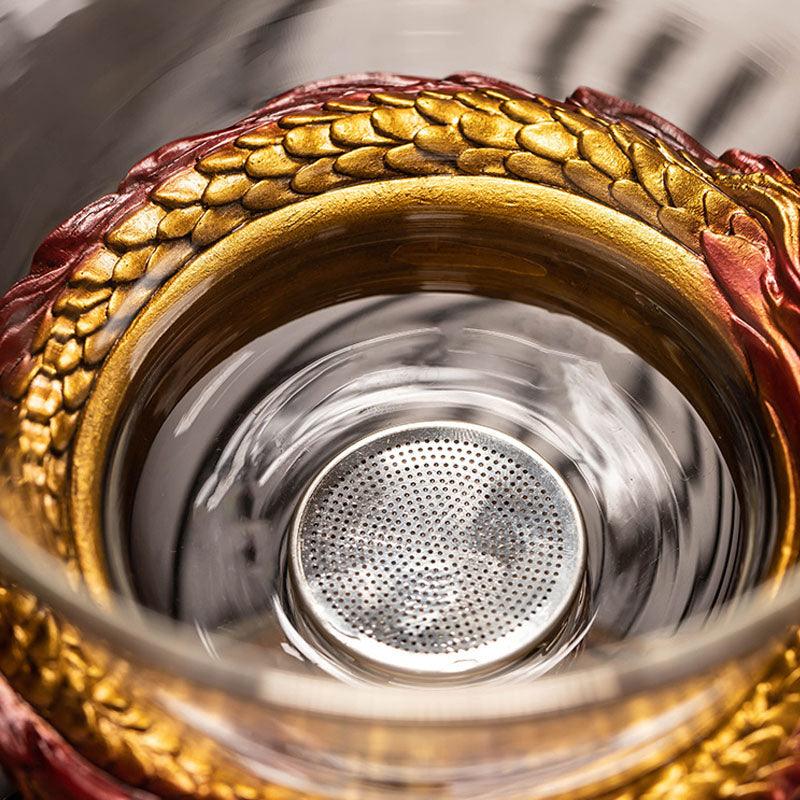 Glass automatic tea set with dragon base | wedding gift - Teas Story