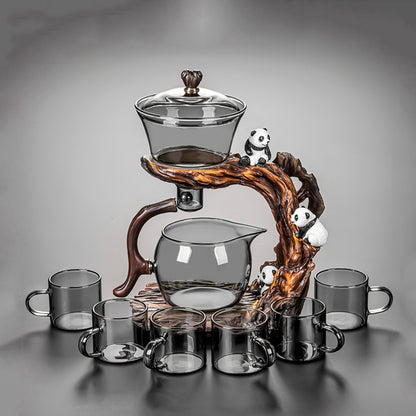 Creative embossed panda automatic tea set | lazy kung fu tea set