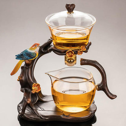 Creative bird glass automatic Kung Fu tea set | lazy magnetic teapot