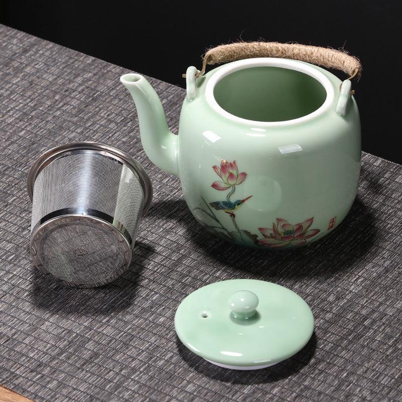 Lotus Ceramic Tea Set|Teapot with Infuser|Japanese Tea Set|Teapot Set - Teas Story